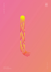 创意小写字母l渐变海报艺术