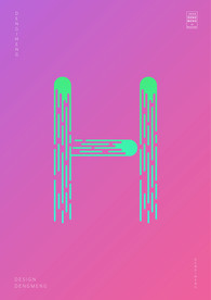 创意字母H渐变海报艺术