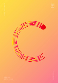 创意字母C渐变海报艺术