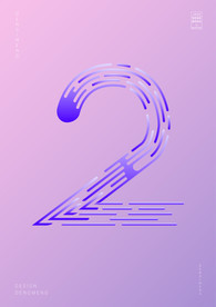 创意数字2渐变海报艺术