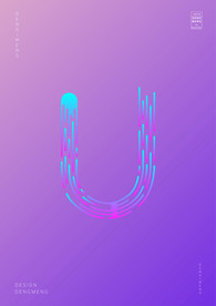 创意字母U渐变海报艺术