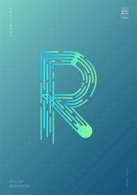 创意字母R渐变海报艺术