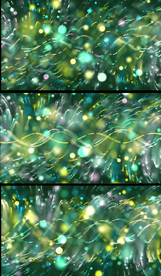 绿色清新粒子光晕动感舞台背景