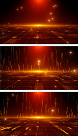 4k红色科技舞台粒子视频