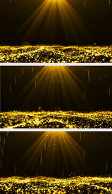 4k金色粒子下落海洋背景视频