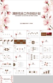 粉色小清新花朵年终总结汇报计划