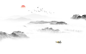 意境水墨山水画