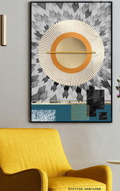 现代简约抽象立体图形装饰画