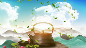 茶艺茶壶茶叶 舞台背景视频素材