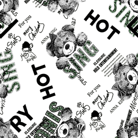 小熊  数码 印花  设计 字