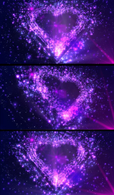 4K爱心紫色粒子扩散特效背景