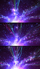 4K紫色粒子光带特效背景