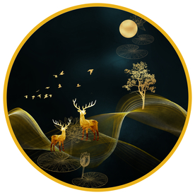 北欧现代圆形装饰画