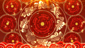 中式奢华喜庆牡丹 舞美背景视频