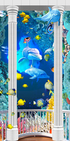海洋世界水族馆过道3D玄关