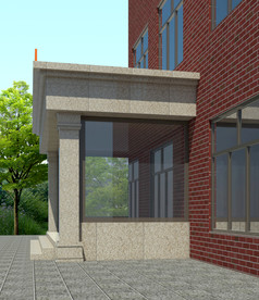 办公楼门厅侧面设计案例效果图