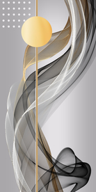 现代抽象线条几何装饰画玄关