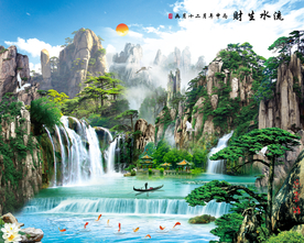 山水画水墨山水画 意境山水画