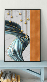 晶瓷抽象几何油画玄关装饰画