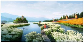 生态湿地景区规划设计 效果图