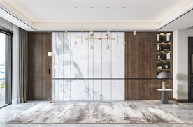 现代新中式客厅沙发背景墙