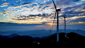 风车日出延时视频素材