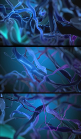 抽象彩色液体丝带动态背景