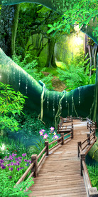 树林3D风景玄关壁画