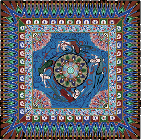 莫高窟329窟初唐莲花藻井飞天