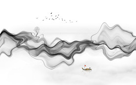 中式意境水墨画