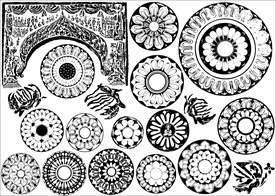 莲花图案  几何图形 组合图形