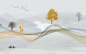 新中式电视背景墙