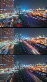 4K韩国首尔夜间交通延时拍摄