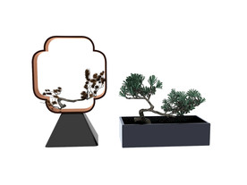 精品松树装饰3d模型