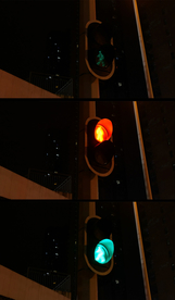 4K红绿灯交通信号灯城市夜晚红