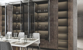 全屋定制现代轻奢极简餐边柜图