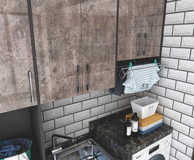 全屋定制现代轻奢阳台柜洗衣柜图