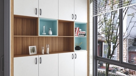 全屋定制简约板式阳台柜洗衣柜图