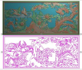 松鹤延年沙发长背花板