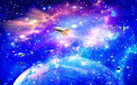 蓝色唯美浩瀚宇宙星空吊顶