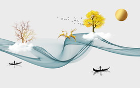 新中式电视背景墙