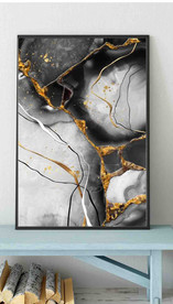 现代烁金抽象金色油画玄关装饰画