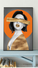 爱马现代北欧风金色美女玄关装饰