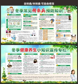 冬季健康养生预防传染病宣传展板