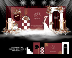 酒红色泰式婚礼