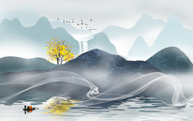 新中式电视背景墙