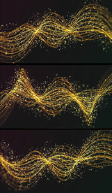 大气金色线条飘动视频素材