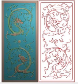 双龙戏珠 精雕图