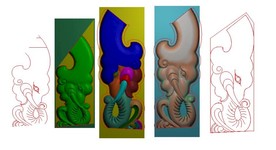 小象头沙发精雕图