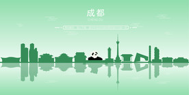 成都地标建筑剪影